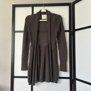 Anthropologie Angel of The North Dark Grey Long Knit Cardigan